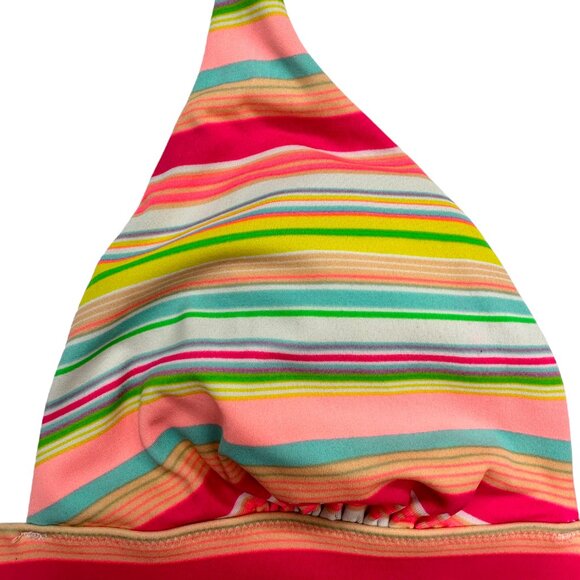 Victoria's Secret Bright Stripes Halter Swim Top (L) - Picture 3 of 8